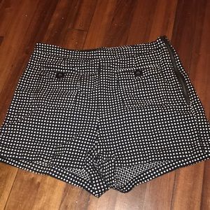 High Waisted Black and White Shorts